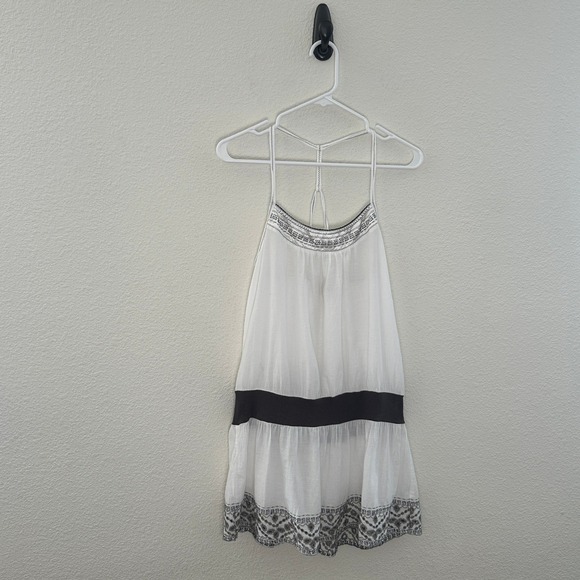 XXI Forever 21 Tops - Forever 21 Y2K Womens White Embroidered T-Back Top Boho Summer